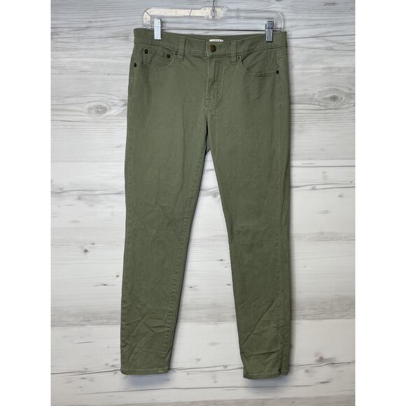 J Crew Jeans Womens 27 Olive Green Stretch Skinny Pants E6687 Mid Rise Casual - Picture 1 of 16
